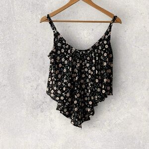 Iris Los Angeles Floral Asymmetrical Hem Tank Top – Size M 🌸